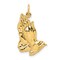 14K Yellow Gold Praying Hands Pendant Charm Jewelry 26mm x 19mm